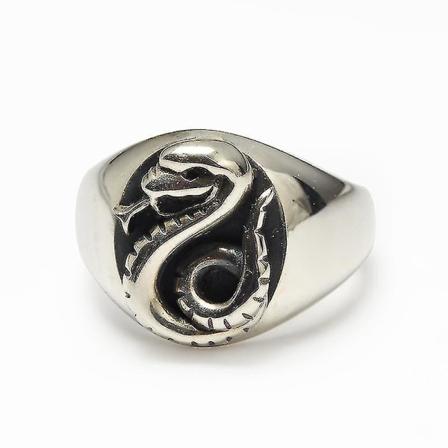 Film trollmann Malfoy-familiens emblem Slytherin slange magiskole ring cosplay legering smykker ringer voksen unisex tilbehør 7