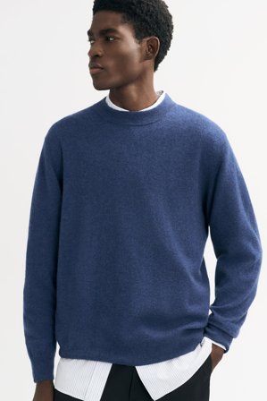 Soft Goat - Men's Crewneck - Men cashmere sweater - L - Washed Blue