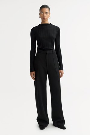 Soft Goat - Ribbed top - Women cashmere sweater - XL - Black