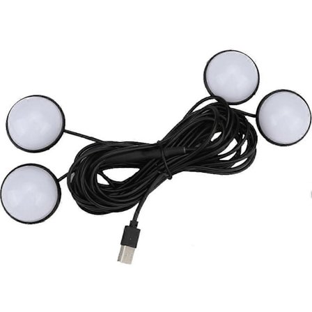 Universal Bil Ljus Atmosfär Ljus USB Modifiering Ljus 4st Led Dekorativt Ljus Fotljus Interiör Ambient Lampa D