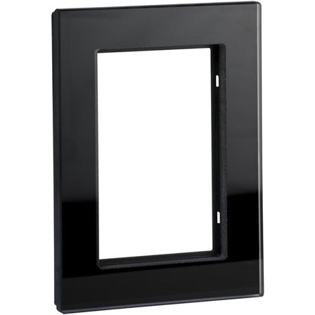 Schneider Electric Exxact Solid Ramme til 2-veis vegguttak, glass, svart, Strømbrytere & vegguttak