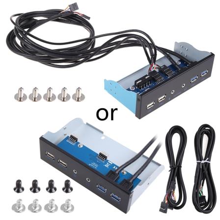 USB2.0/USB3.0 Hub Spelitter USB3.0 Frontpanel 3,5 mm ljudmikrofonkontakt för stationär 5,25" optisk enhetsfack