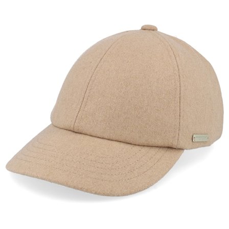 Seeberger - Beige unconstructed Czapka Z Daszkiem - Wool Blend Camel Dad Cap @ Hatstore