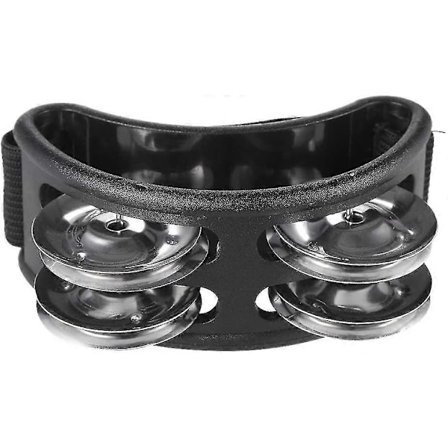 Fot Tamburin Perkusjon Musikkinstrument Fot Trommesett Med Metall Bjelle For Gitar Tromme Tilbehør Instrument (svart)