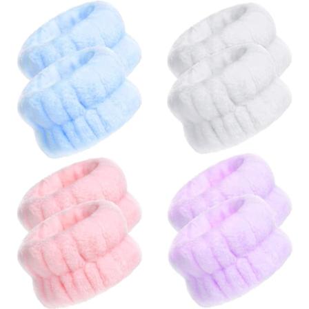 4 par med håndleddsvaskbånd i mikrofiber, håndleddsvaskhåndklebånd, håndleddsbånd for ansiktsvask, absorberende håndleddsbånd, håndleddsbånd for 