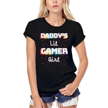 Ekologisk T-shirt dam Daddy's Little Gamer Girl - Roliga TV-spel – Daddy's Lil Gamer Girl - TV-spel Roliga - T-shirt