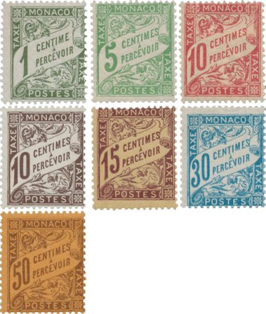 Monaco 1905-09 - YT TX 1-7 - Postfrisk