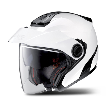 Halvhjelm Nolan N40-5 Classic N-COM Metall/Hvit XS