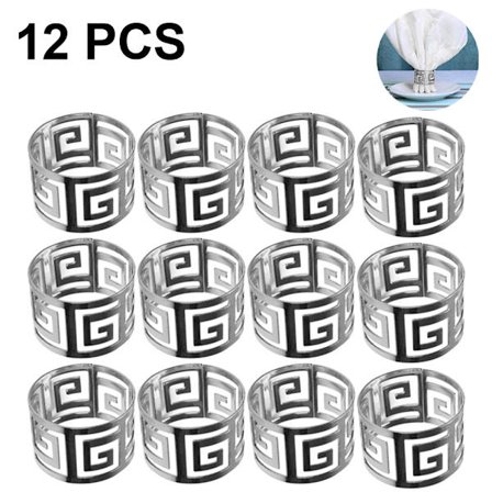 12 stk. Servietringe Metal Servietspænder til Bryllup Banket