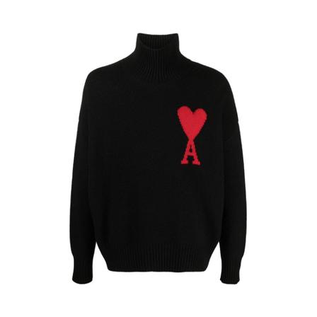 Ami Paris, Turtleneck Czarny, Mężczyzna, Rozmiar: S