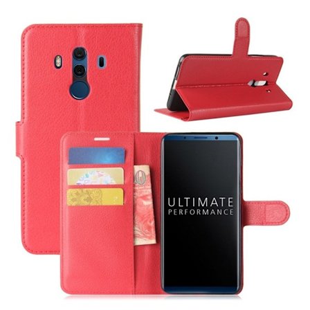 Huawei Mate 10 Pro Stilrent skinn fodral - Röd