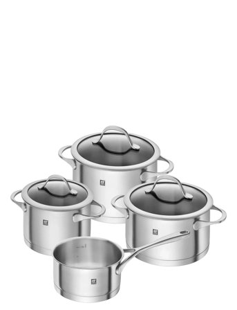 Zwilling Grytset Essence 4-Delar & 3 Glaslock. - Silver - ONE SIZE