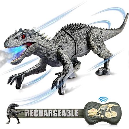 Iso dinosauruslelu lapsille, Jurassic Indominus Rex -lelut, 47,2 cm iso robotti dinosaurus simulaatio toimintahahmo sumusuihkulla, pureva suu, LED L