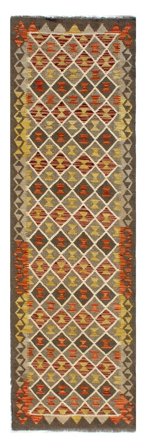 Kelim Afghan Old Style Orientalisk Hallmatta Brun/Ljusgrön (Ull, )