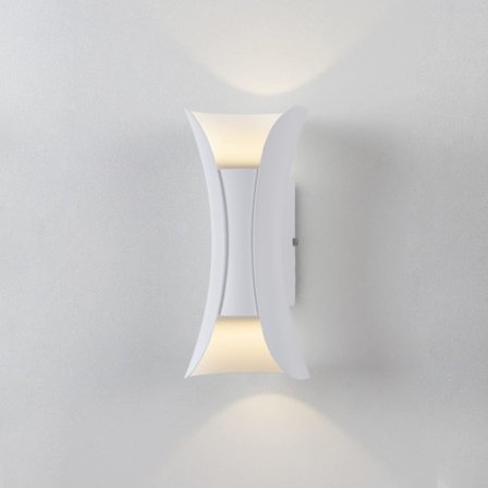 Vägglampa för inom- och utomhusbruk, metall, varmt ljus 10 W, vit, höjd