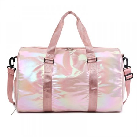 Sports Gym Dance Bag for Women Girls, Shimmery Waterproof Duffle Trave