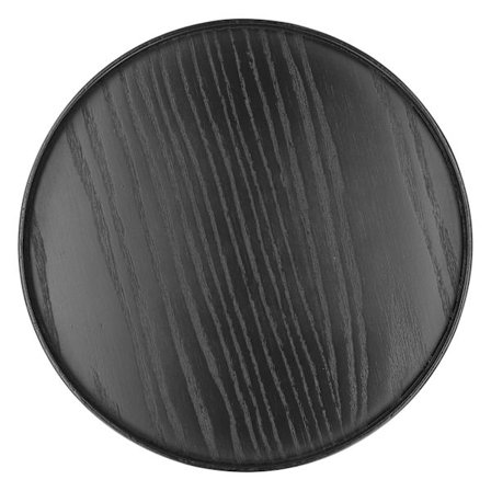 Svart Rund Träbricka för Mat och Frukt, 30 cm, för Hem, Kök och Hotell