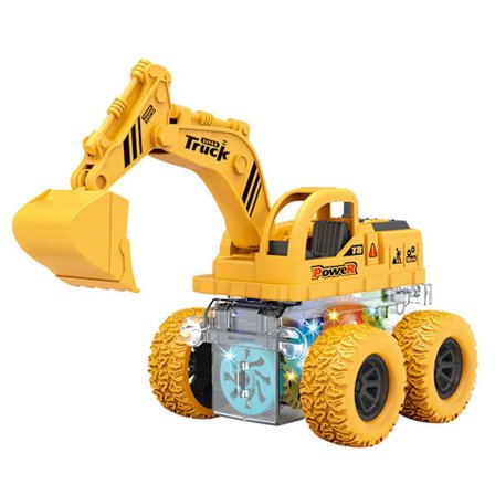 Friktionsdrevne legetøjsbiler Skub og kør Køretøjer Ingeniørvogn Militærbil Brandbil Monstertruck Legetøj Drenge Gave (Indbygget batteri)