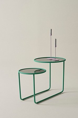 Jotex - Sidobord 81x45 Cm Järn - Glas Grön KALLO - Köp Sidobord & småbord hos Jotex