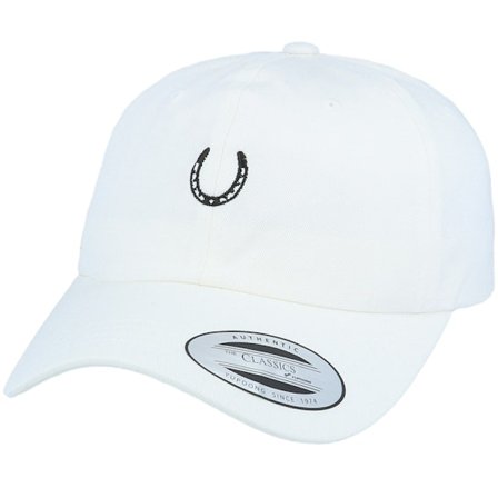 Iconic - Wit unconstructed Cap - Lucky Horse Shoe White Dad Cap @ Hatstore
