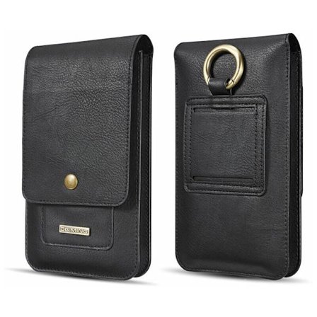 Verktøyveske Herre Beltehylster, Lær Mobiltelefon Beltepose for Universal 5,5 Tommer (og Under) (17,5 10,2 1,8 cm) (Svart)