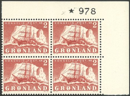 Grønland 1950 - AFA 35 - 4-blok - Postfrisk