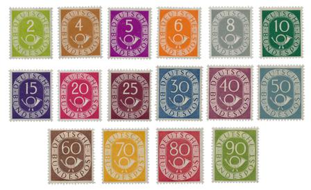 Tyskland 1952 - MICHEL - 123-138 / AFA 1086-1101 - Postfrisk