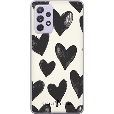 Kompatibel Mobilcover til Samsung Samsung Galaxy A52s 5G Cactus and Friends - Bold Black Love Pattern