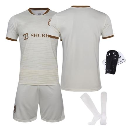 22-23 Riyadh Victory No. 7 Ronaldo jalkapalloasuasu Saudi Arabian League valkoinen pelipaita numerolla ja sukat No number + black socks 28 yards