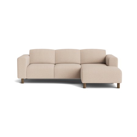 Højrevendt Toledo Chaiselong Sofa - Montreal Beige - Rummelig & Stilren - 238x152x78cm - Perfekt til afslapning - Nozag fjedre & Massive træben