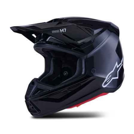 Casque Cross Alpinestars SM7 Solid Noir brillant XL