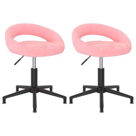 Vidaxl Snurrbara Matstolar 2 St Rosa Sammet Rosa
