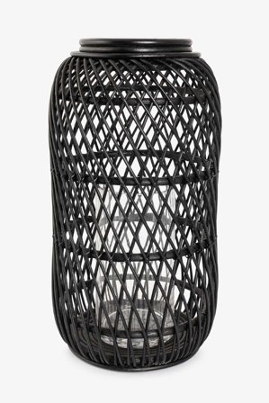 Halvor Bakke Lyslykt Flettet Sort H45cm