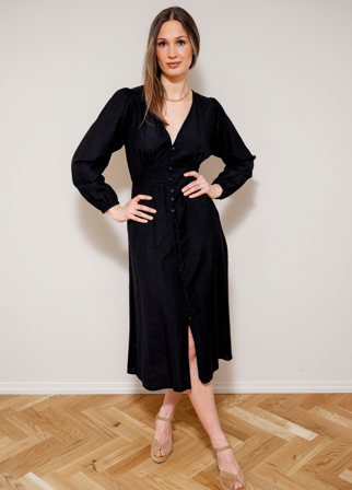 MISSMAYA - Lalita Dress Liquorice Linen - L