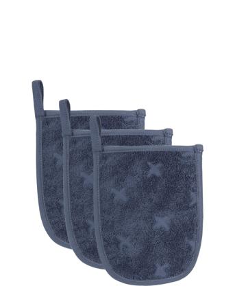 Bath Gloves 3-Pack Home Bath Time Towels & Cloths Cloths Blå Müsli By Green Cotton