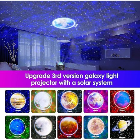 LED stjärnhimmel projektor roterande vatten våg stjärna projektor nattljus stjärnhimmel projektionslampa 3