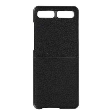 Läderfodral för Samsung Galaxy Z Flip, skyddande skal, reptåligt, svart, typ 1