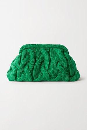 Soft Goat - Cable Knit Pouch - One Size - Rainforest