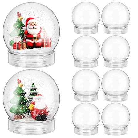 15 stk. DIY Sne Globe Sneglaskugler Globe Indretning Klare Plastikkugler Sne Globe Reservedele Sne Globle Kugle DIY Sne Globe Håndværk[HK]