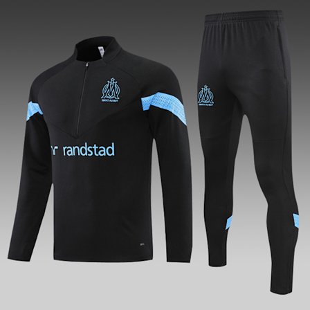 22-23 ny säsong Marseille vuxen/barn långärmad jerseydräkt black 10#