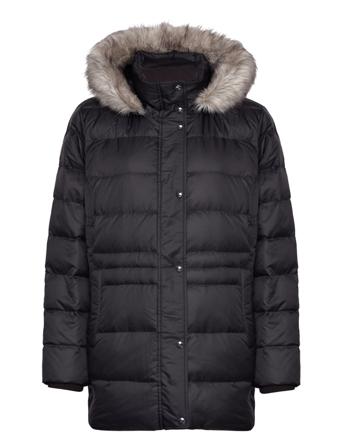 Crv Th Ess Tyra Down Jkt Fur Fôret Kåpe Svart Tommy Hilfiger