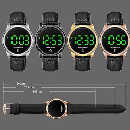 Fashion LED Digitalure Mænd Touch Skærm Dyb Vandtæt Sportsur