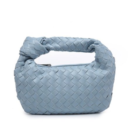 Blå håndtaske til kvinder, lille mini taske, håndvævet