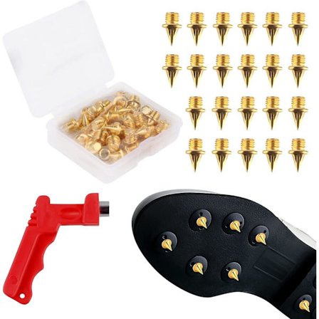 100 stk. 1/4 tommers pigger for piggsko, erstatningspigger for sprint, korte løp, fotturer, høydehopp og terrengløp