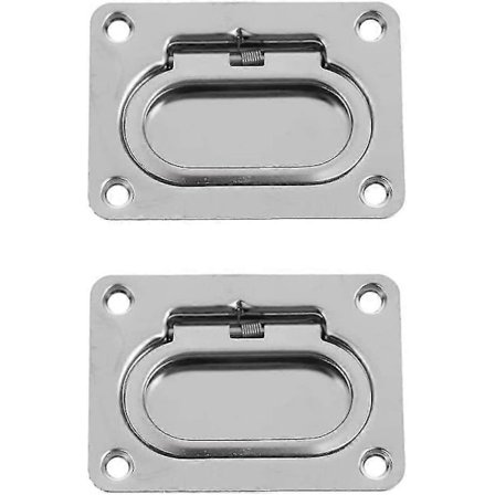 Båtluke Håndtak 2 Pakk Rustfritt Stål Marine Håndtak Båt Flush Luke Lås Innfelt Løfte Trekk Håndtak Flush Ring Trekk Håndtak For Marine Yach -Aya