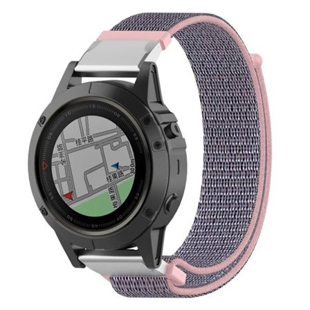Garmin Fenix 5X / Fenix 5X Plus / Fenix 3 HR 26mm klockband - Silver / Rosa