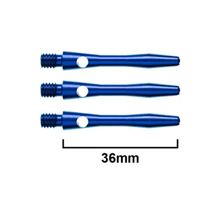 Red Dragon Darts Anodised Aluminium Shafts 36mm 4 Sets (12) Blue/Red/Black Short/Medium Flights Aluminium Dart Shafts for Steel Tip Darts
