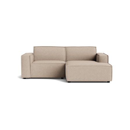 Lyon Lille Chaiselong Sofa, Højrevendt - Loop Beige - Kompakt Design, Pladsbesparende 225x160x80cm - Perfekt til Små Stuer/Studielejligheder