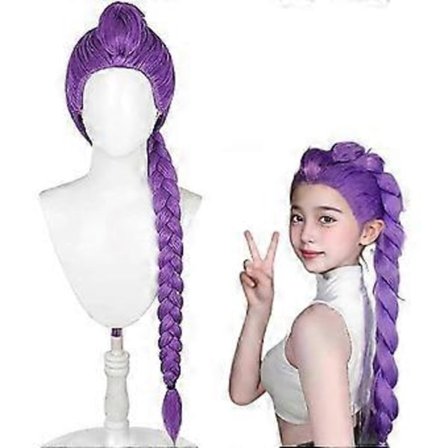 Demon Hunters -puku peruukit Cosplay lapsille, Rumi -puku peruukit violetit letit peruukki Halloween Cosplay -rekvisiitta, Anime Cosplay -peruukki