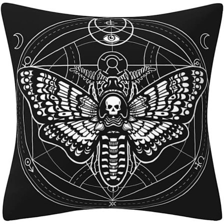 Halloween Kuddfodral 45 x 45 cm Svart Gotisk Retro Häxkonst Dubbelsidiga Fyrkantiga Överdrag för Vardagsrum Soffa Säng Kuddfodral 18 x 18 tum